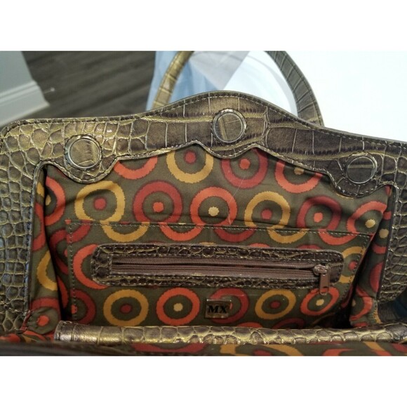 MX Hand Purse Alligator Style Pattern Gold - Picture 4 of 5